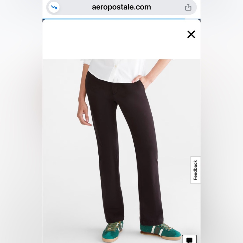 Aeropostale Classic Black Uniform Pants 12 Long Tall 33” inseam Bootcut
